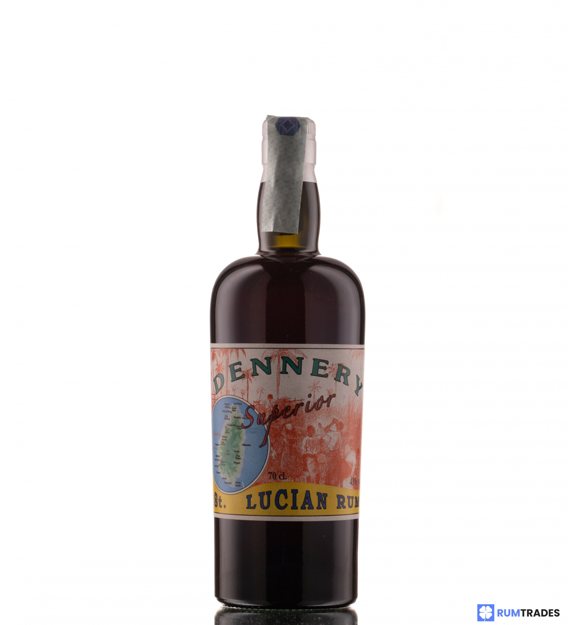 DENNERY SUPERIOR ST. LUCIAN RUM 43% SILVER SEAL